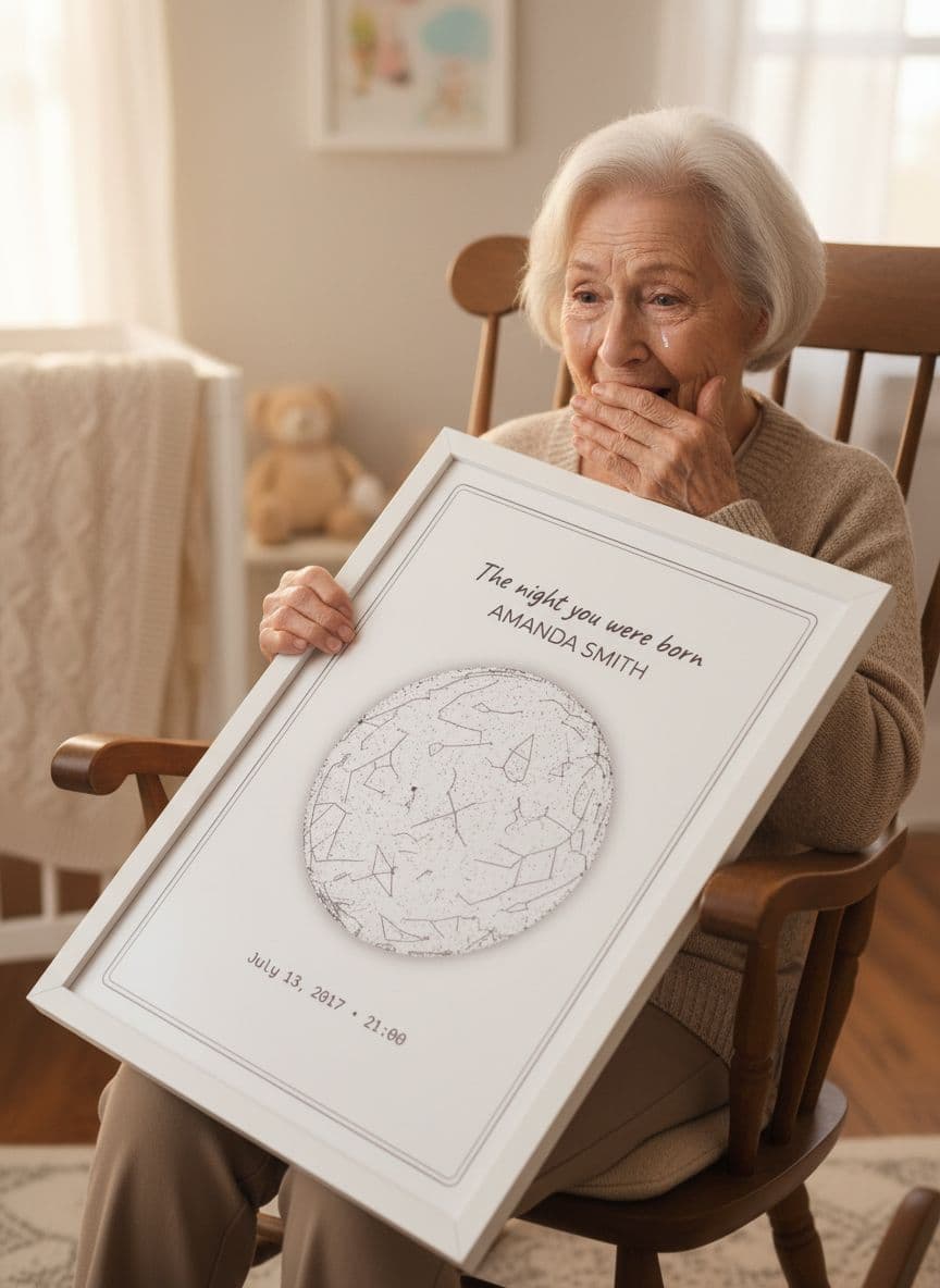 Grandmother with custom baby poster